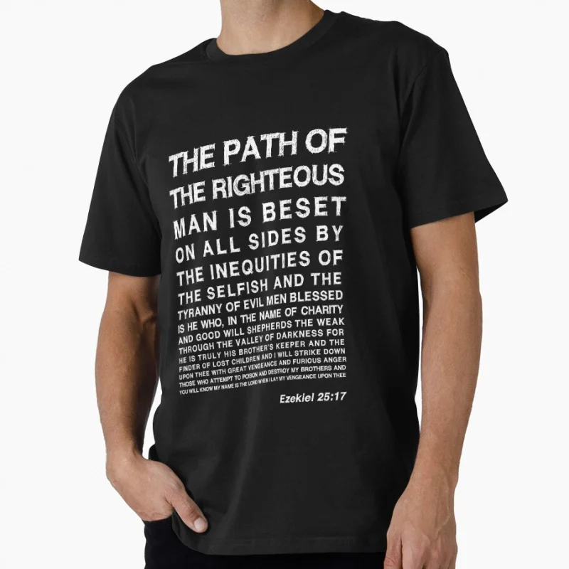 

Ezekiel 25:17 Pulp fiction Cult classic movie Gift t shirt for men Large size tops S-6xl 100% cotton printed clothes