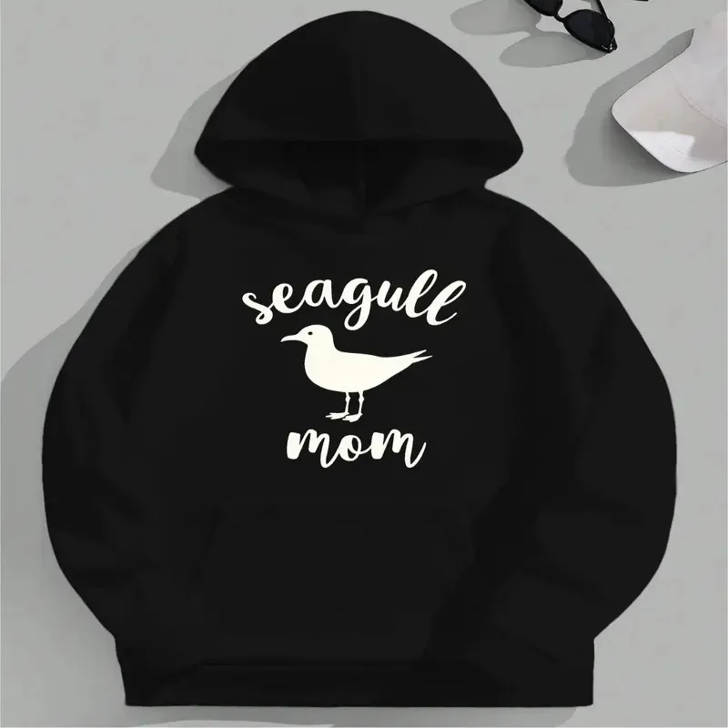 

Осень-зима Женская одежда больших размеров Женская одежда больших размеров Чайка Мама Графический белый дизайн Текст Чистый хлопок Мягкая ткань Топ