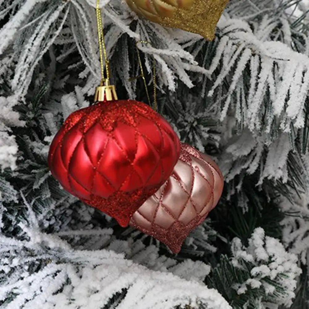 Creative Fine Texture Christmas Ball Pendant Plastic Shiny Christmas Balls Ornament DIY Painted Thread Ball Home Decor