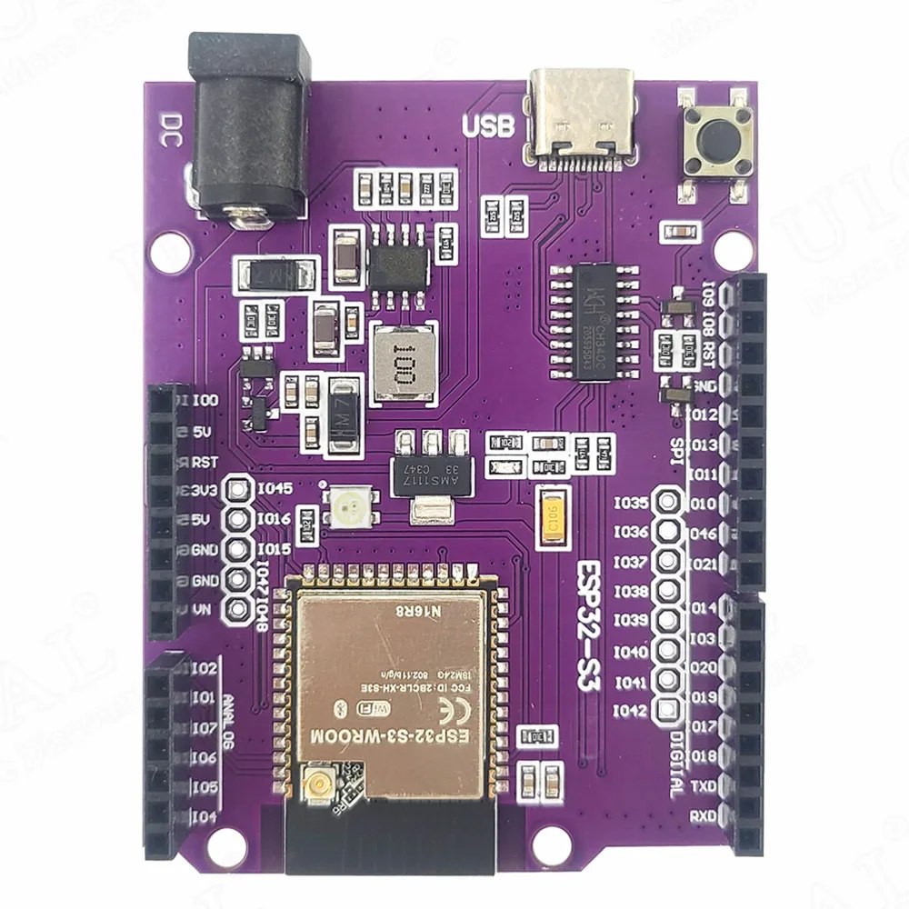 ESP32-S3-WROOM Development Expansion Board for Python IDE with ESP32 S3 N16R8 IPEX Wifi Module Multipurpose Connection Type-C