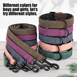 Dog Collar and Leash Set Soft Padded Dog Collars Durable Pet Walking Lead Belt for Medium Large Dogs Rottweiler Labrador Pitbull