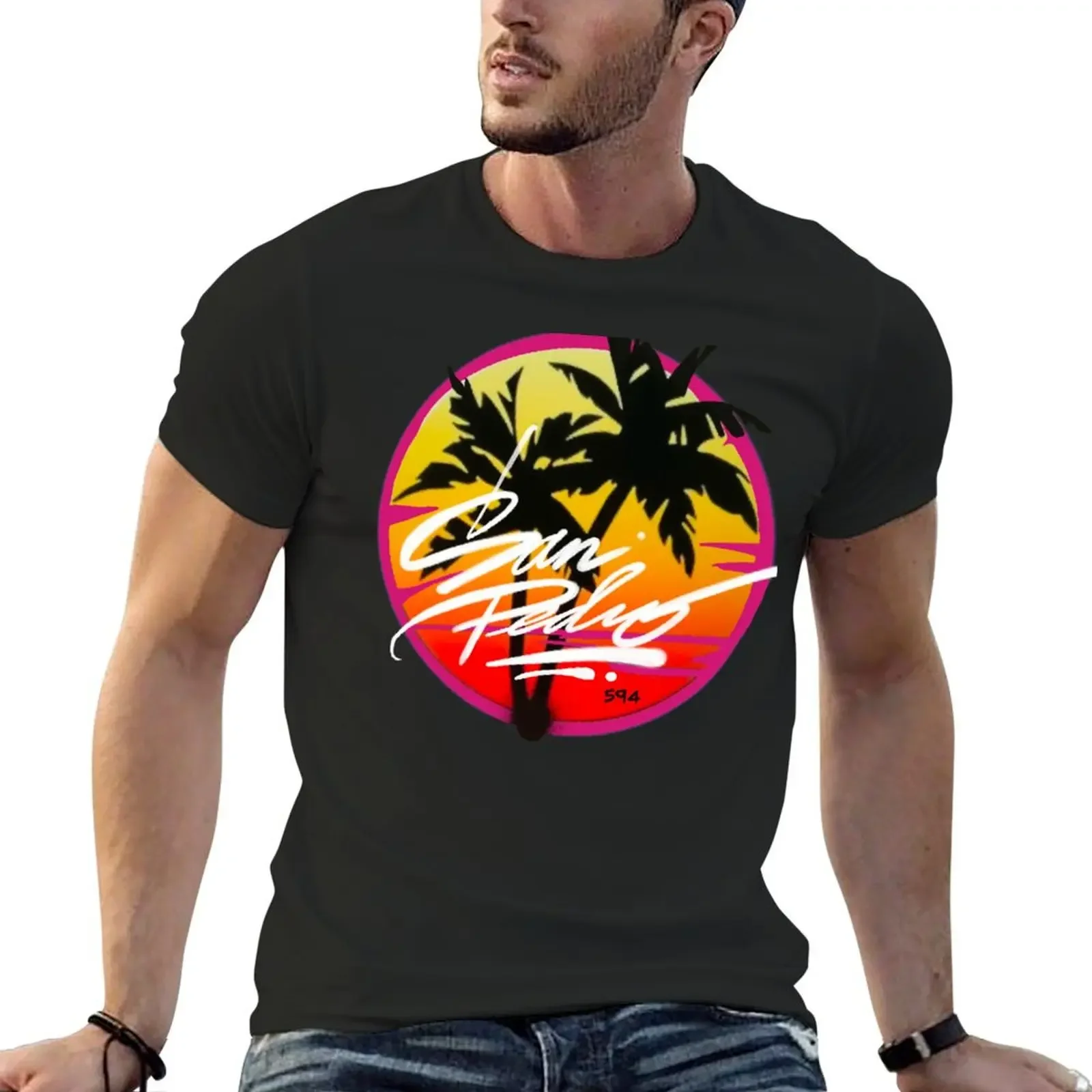 

San Pedro front side on shirts T-Shirt cute tops anime figures heavyweights t shirt for men