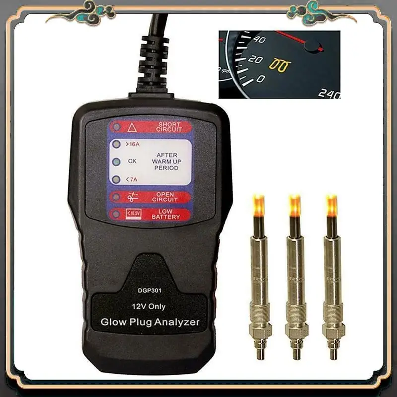 

M45K-12V Automotive Glow Plug Analyzer Diesel Glow Plug Tester LED Diagnostic Tool Tester