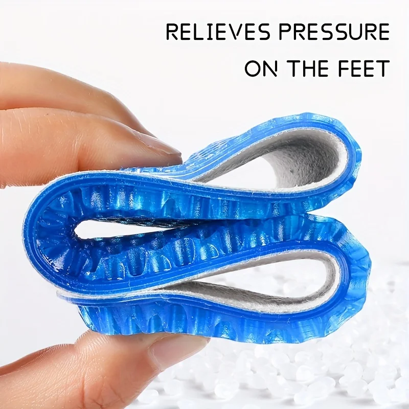 1 Pair Silicone Honeycomb Insoles, Ultra-Soft Comfort & Massage, Shock Absorption, Relieve Heel & Bone Pain, Anti-Fatigue