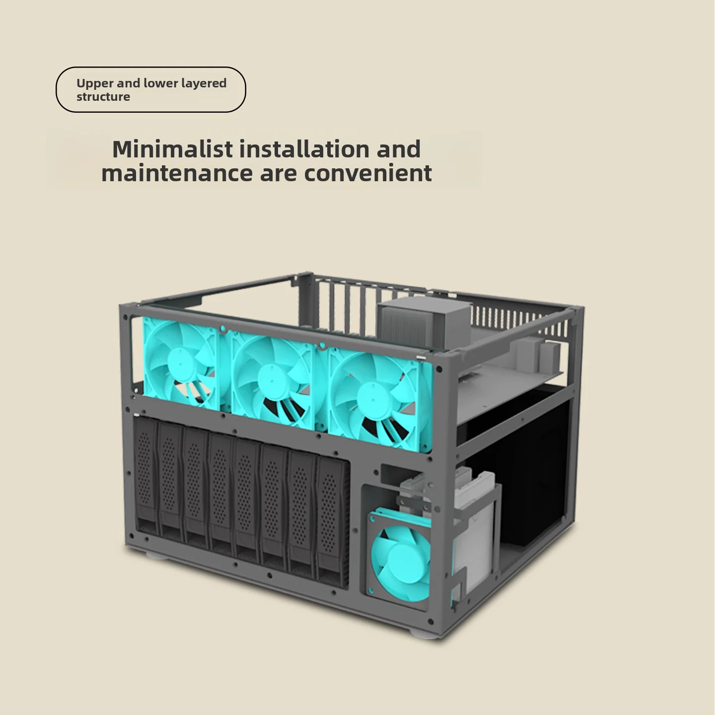 Centaur NAS/AIO แชสซี DIY8 ดิสก์ ATX Semi-High PCIe Black Synology SFX เซิร์ฟเวอร์จัดเก็บไฟล์