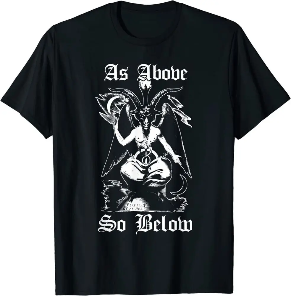 Baphomet Black Magic DEVIL ศิลปะพรีเมี่ยมทำในสหรัฐอเมริกาเสื้อยืดลายอะนิเมะ Y2K ฤดูร้อน