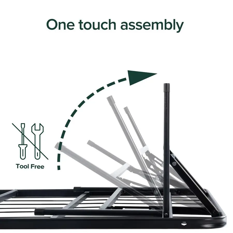 SmartBase ToolFree Assembly Mattress Foundation, Rangka Tempat Tidur Platform Logam 14 Inci, Tidak Perlu Box Spring, Rangka Baja Kokoh, Und
