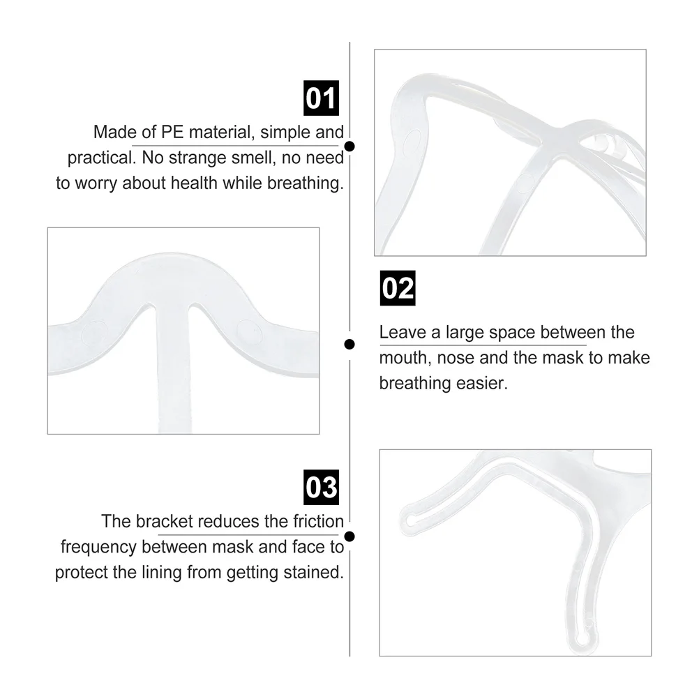 

5pcs Silicone Mask Support 3D Inner Holder Reusable Breathable Face Mask Bracket Non-Stuffy Mouth Guard For Summer