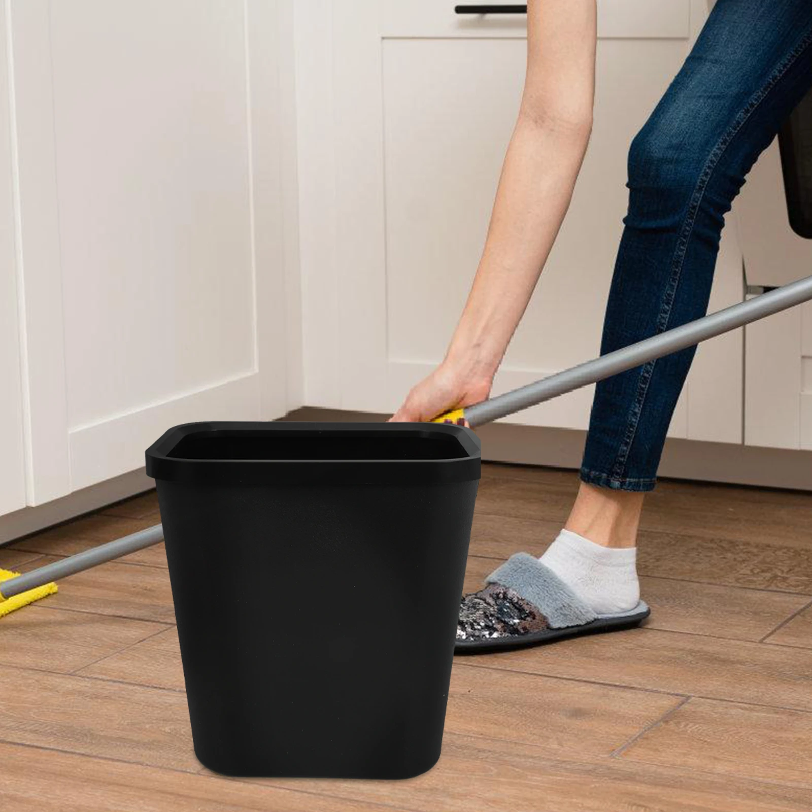 

Small Trash Can Plastic Bedroom Household Bathroom Trashcan Black Stainless Steel Commercial Cans Office