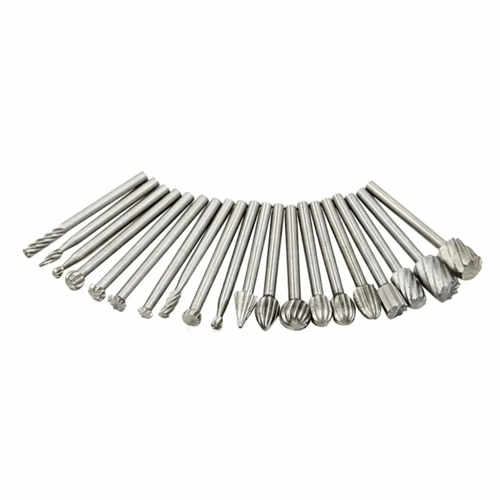 20Pcs High-Speed Steel Rotary Burrs Set 40mm Length Professional High-Speed Steel Burrs Multi-Purpose Durable Wood Carving Tools