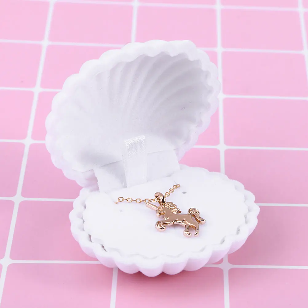 

2pcs Jewelry Box High-grade Storage Case Ring Necklace Holder Seashell Design Cute Organizer for Earrings Necklaces