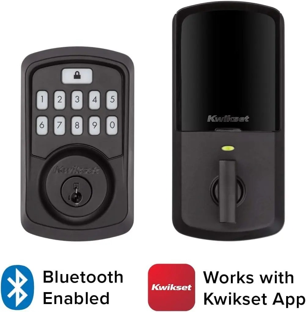 Bluetooth Keypad Door Lock with Smart Security, Auto-Lock, Easy Install, Iron Black Finish