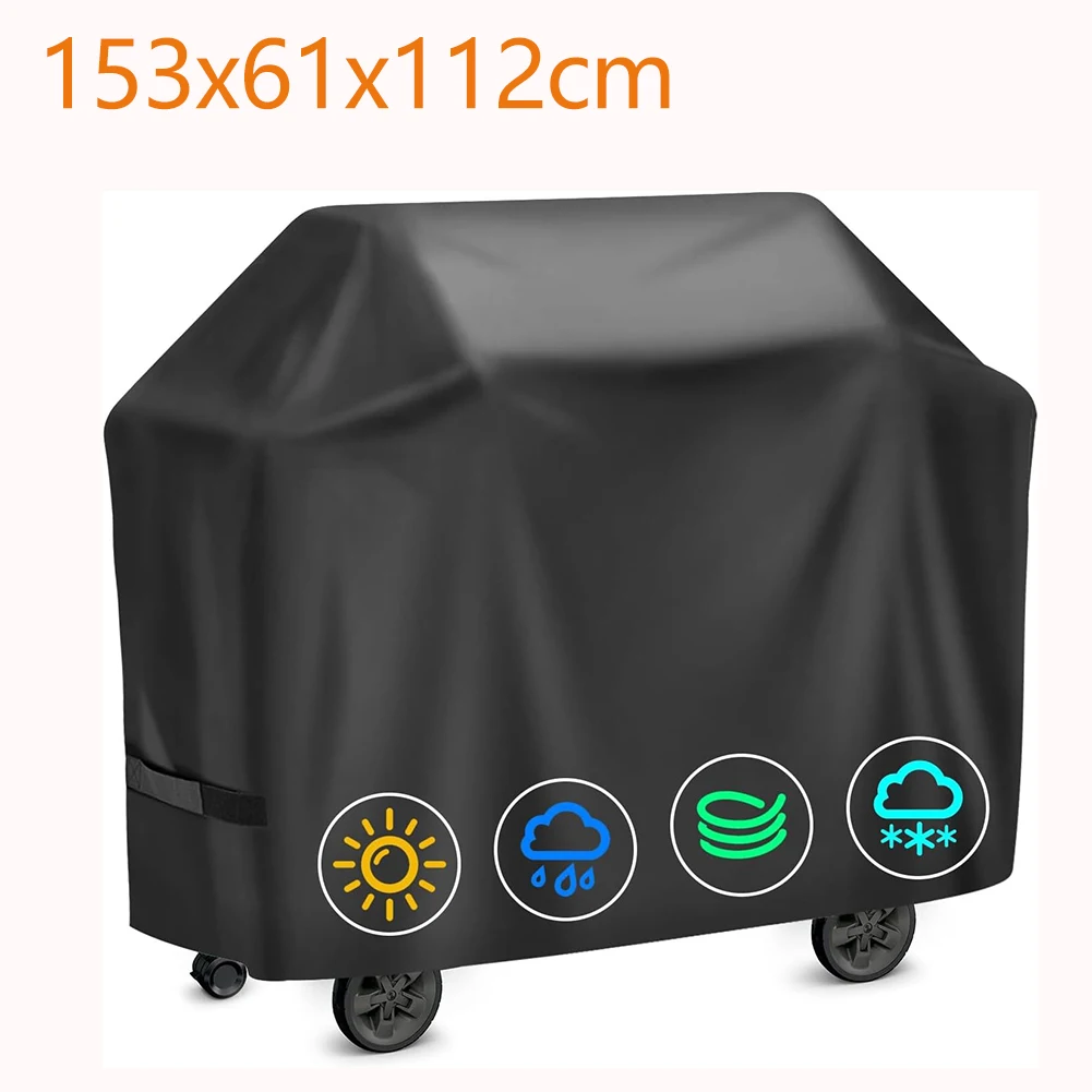 420D Oxford PU BBQ Grill Cover Outdoor Dustproof Waterproof Heavy Duty Grill Cover Anti-UV Rainproof Protective Barbecue Cover