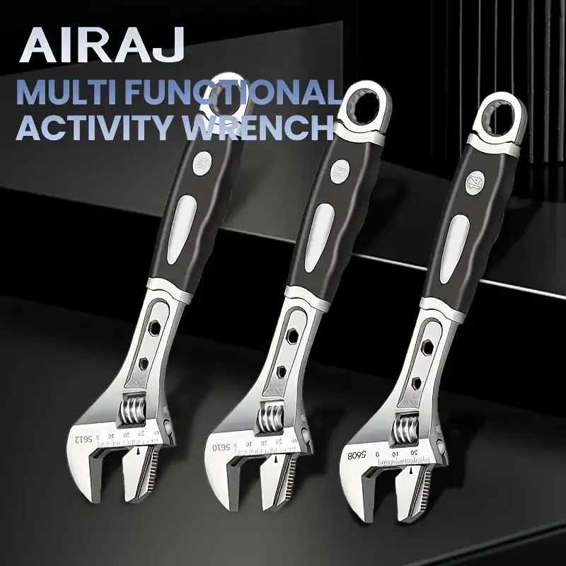 

AIRAJ 8-12 inch Heat Treated Carbon Steel Wrench Set With Rubber Anti-Slip Grips is Suitable For DIY Projects Of Automotive Main