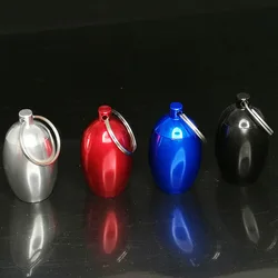 Oval Earplug Aluminum Sealed Metal Capsule Bottle Pill Storage Box Container Keychain Secret Pillbox Locket Key Chain Key Holder