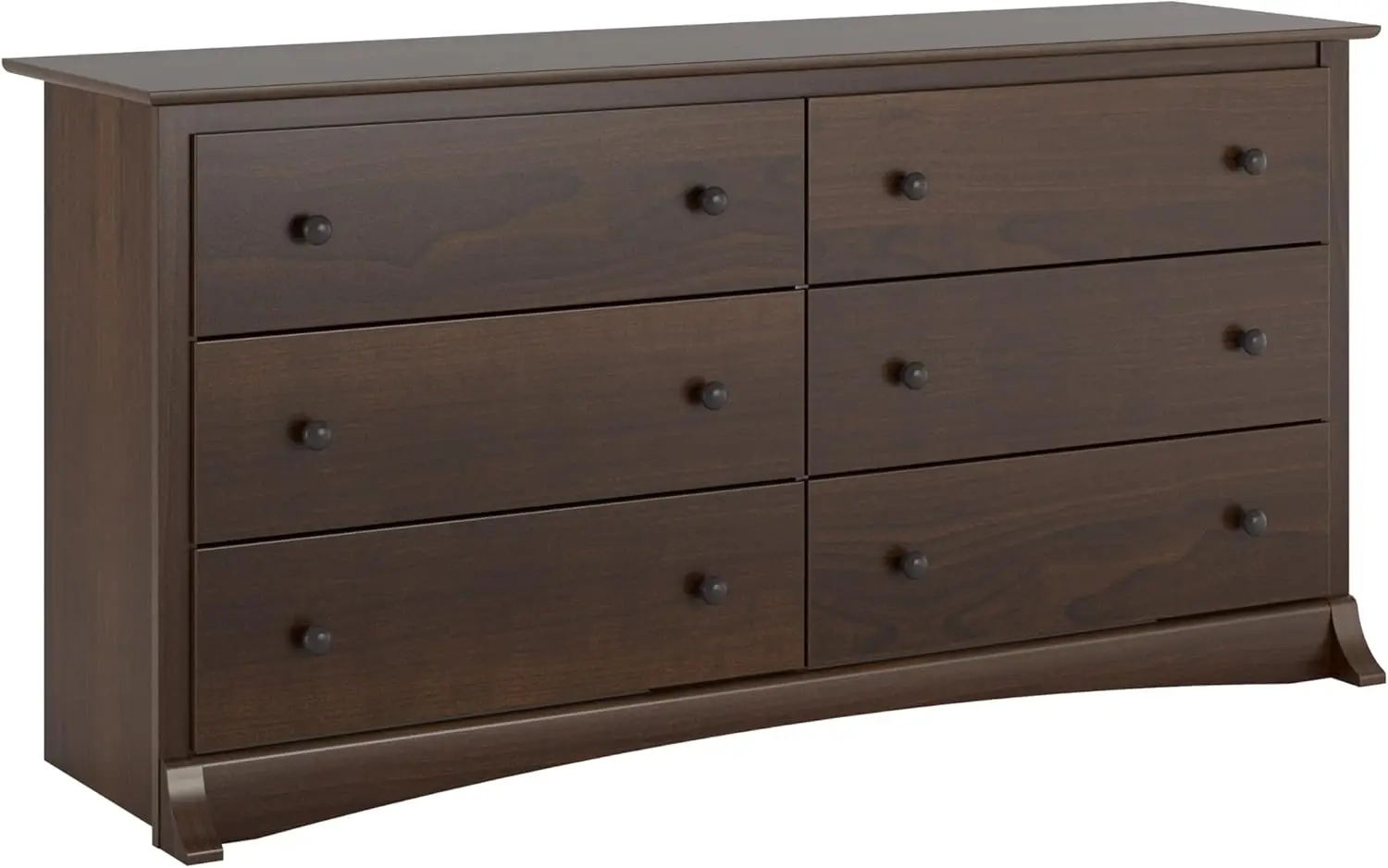 Fremont Bedroom Furniture: Espresso Double Dresser for Bedroom, 6-Drawer Wide Chest of Drawers, EDC-6330-V, 59