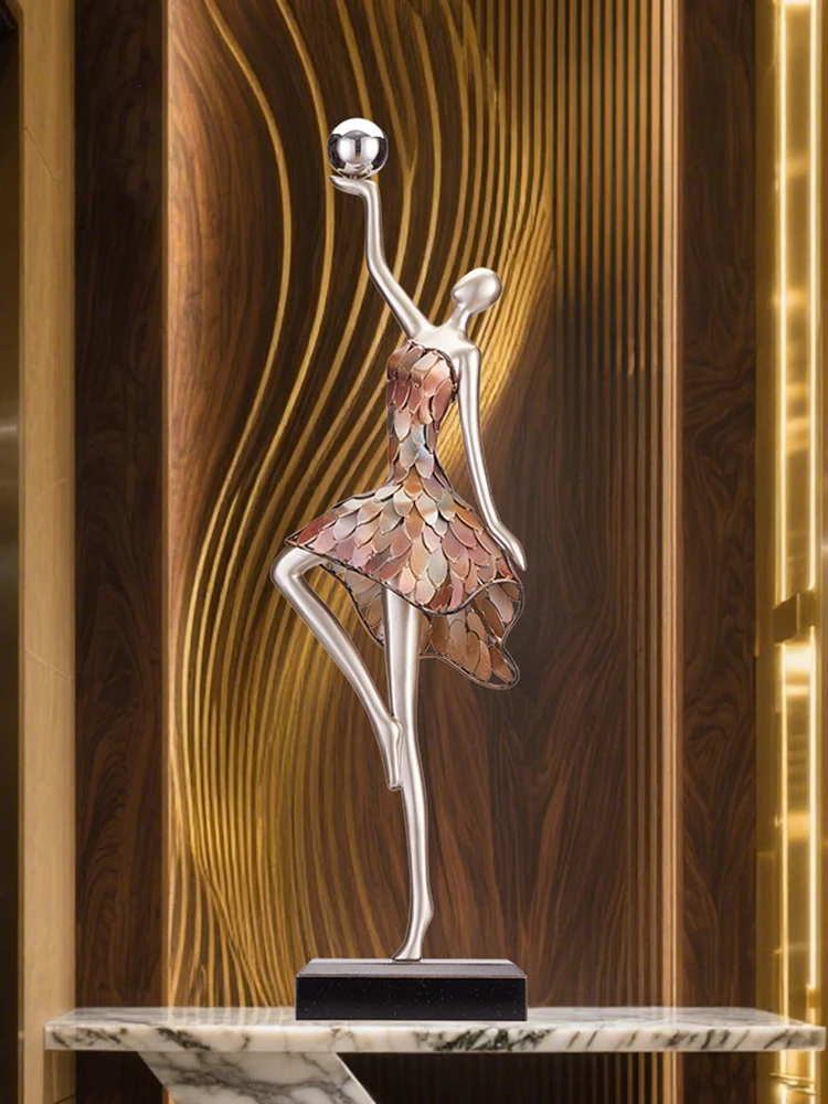 Home Decor Abstract Figure Art Ornaments,Slender Vertical Sculptures,Entrance Halls,living Room,Dancing Girl Decoration Crafts