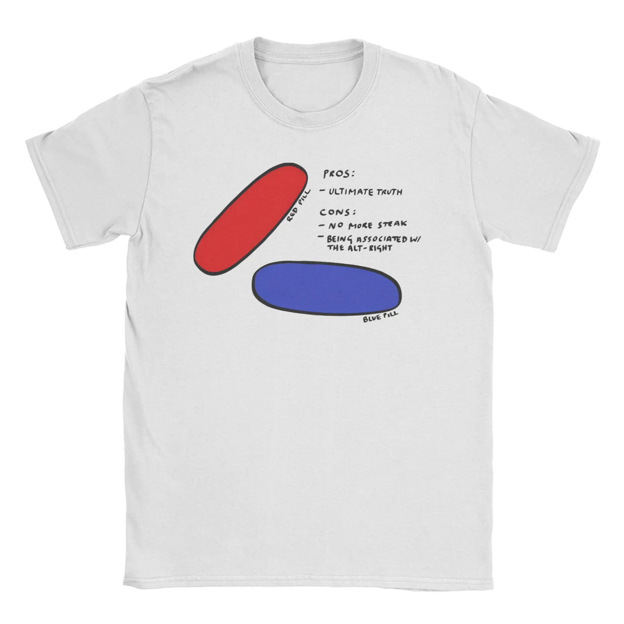 

Blue Pill Red Pill Merch Мужчины Женщины Футболки из чистого хлопка Футболка с графическим принтом Одежда