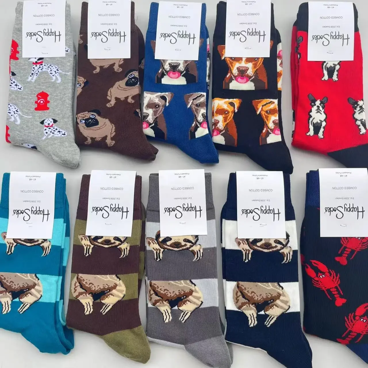 Happysocks الرجال منتصف العجل الجوارب الملونة تنوعا جوارب قطنية العصرية العلامة التجارية الجوارب INS الجوارب الشعبية وصول جديد #3