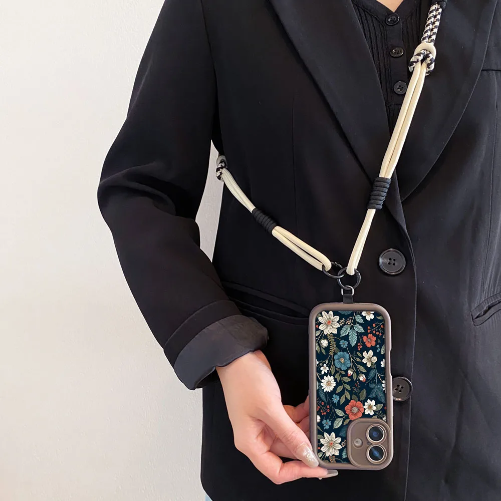 Cxd5Custodia con cordino a tracolla floreale per Samsung A56 55 36 26 16 06 15 35 25 54 34 24 73 53 21 71 51 31 72 52 32 14 12 13 17 07