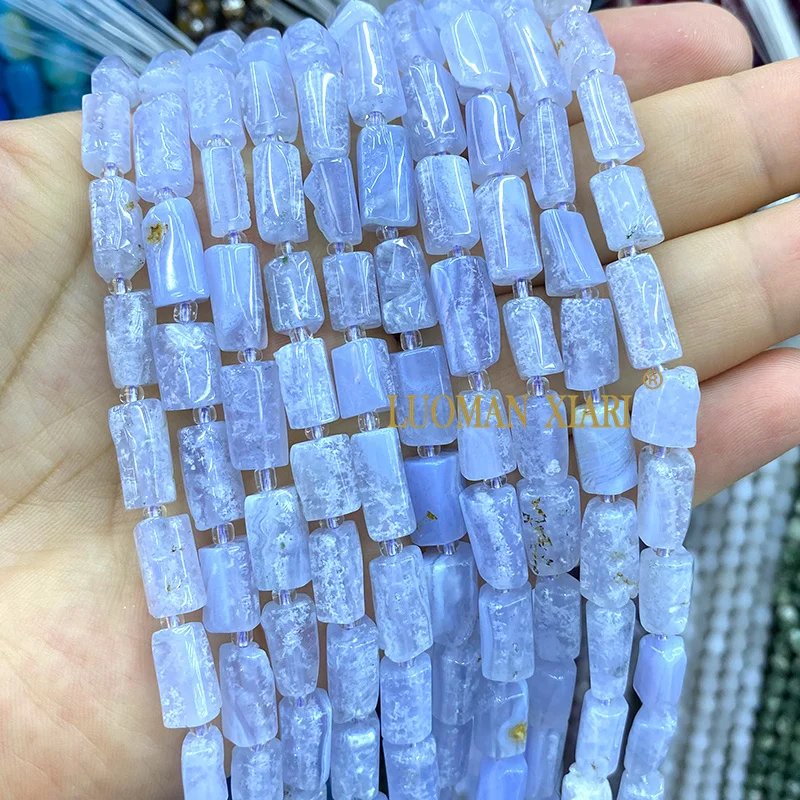 7-8mm Natural Stone Irregular Cylinder Charoite Aquamarine Amethysts Spacer Beads for Jewelry Making Diy Bracelet Accessories