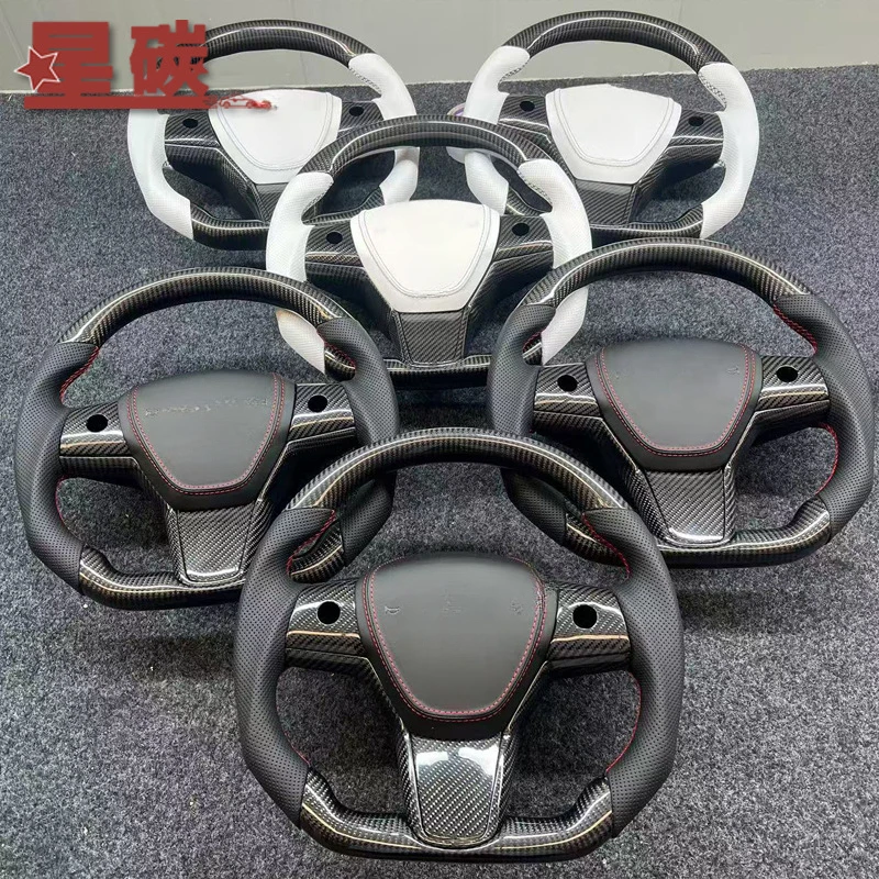 For Tesla Model 3/Y Carbon Fiber Steering Wheel Modification (Heating Function Retained)