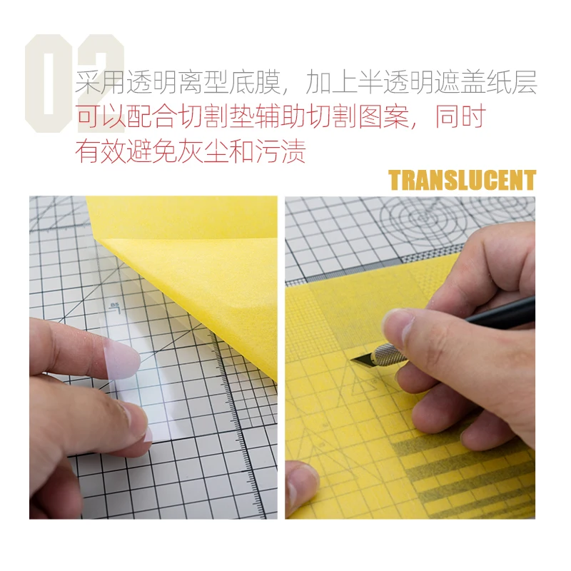 HOBBY MIO DIY Masking Sticker A5 Size Flat Cover Paper Masking Tape with 1PCS Transfer Film Free Cutting Model Coloring Sticker