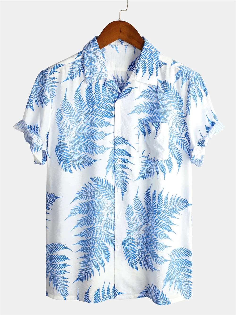 

Men's Hawaiian Beach Shirts Plant Printed Summer Casual Short Sleeve Shirts Breathable Short Sleeved Shirtfashionable Cool Shirt