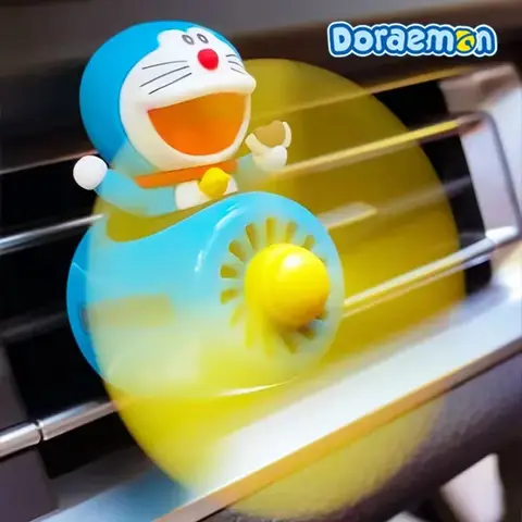 Aromatizador de Carro Anime Doraemon com Hélice Kawaii para Saída de Ar, Perfume para Decoração Interna de Carro, Brinquedo