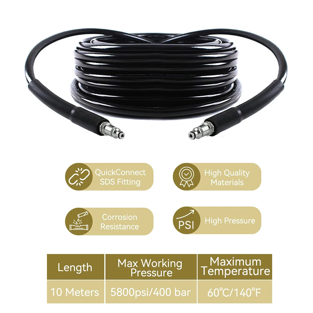 10M High Pressure Washer Hose For Bosch AQT Series Easy Aquatak 110 120 SDS Quick Connect Car Window Cleaning Replacement Parts