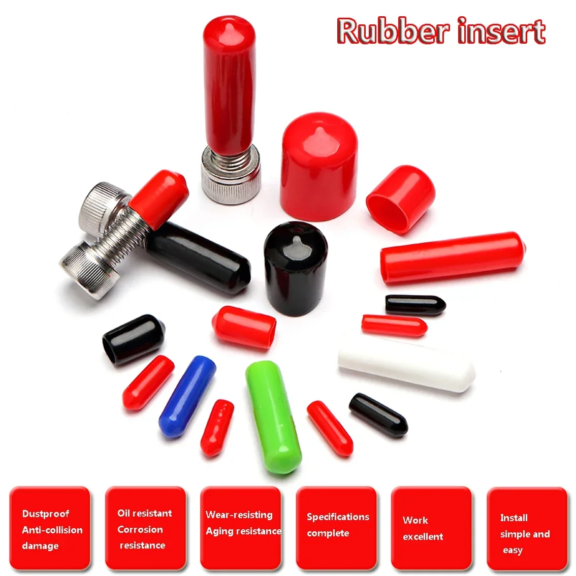 1-20Pc 1.3mm-114mm Silicone Rubber Cap Nut Seal Sleeve Stopper Plug Thread Protection Soft Cover Durable Blanking Protective Lid