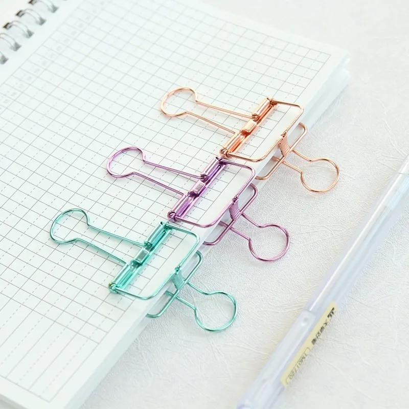 8 Colors Binder Clips Medium Metal Binder Clips Multicolor Paper Binder Clips Stainless Steel Paper Clamp For Office School Home