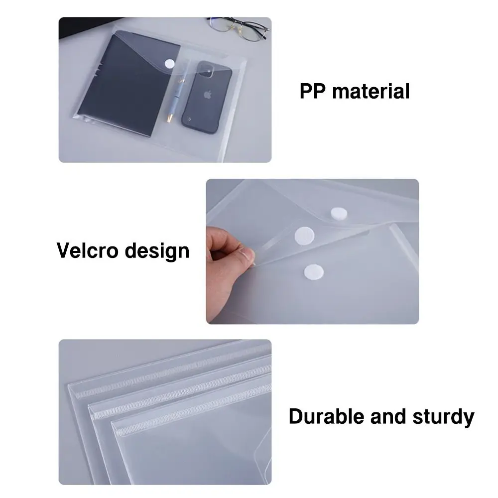 High Quality A4/A5/A7/A8 File Folder Transparent Plastic File Bag Waterproof Document Folder Students