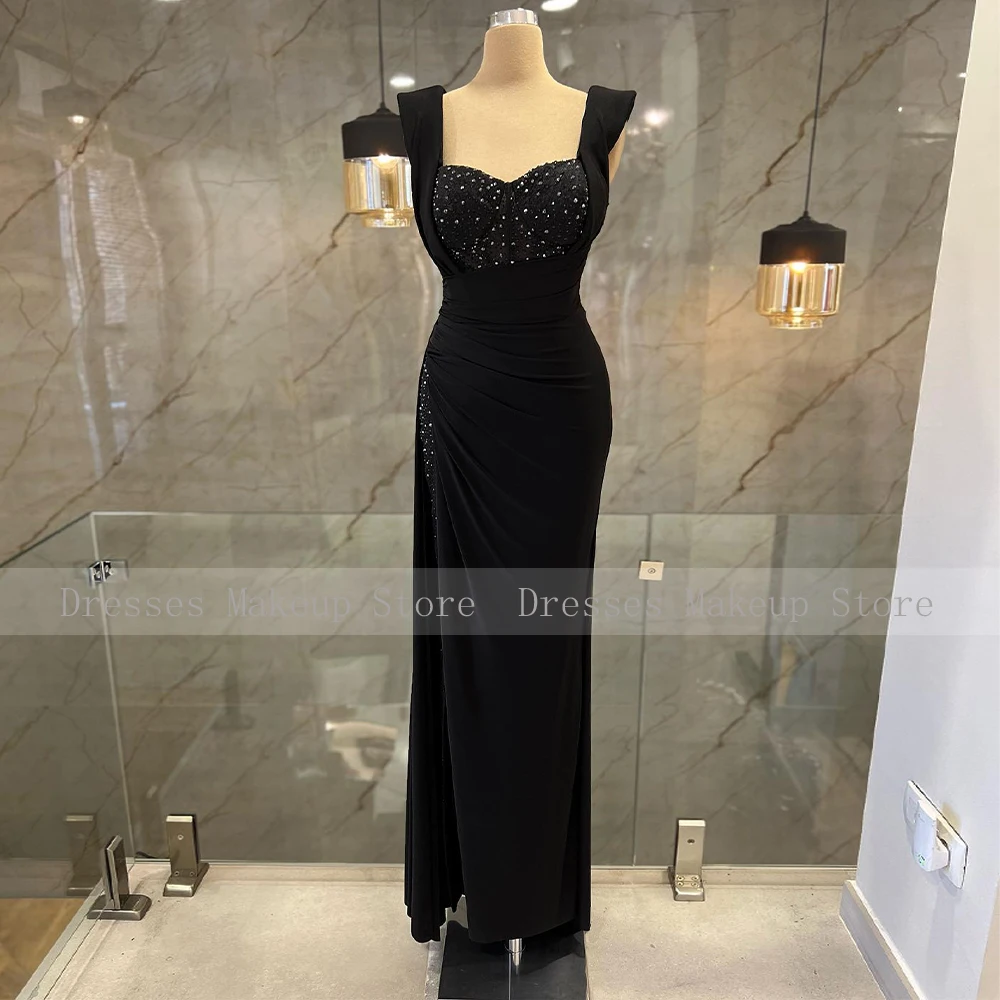 Luxury Evening Dresses for Women Dark Blue Beading Mermaid  Gowns Long Sweetheart Side Slit Sexy Formal Party Dress 2023