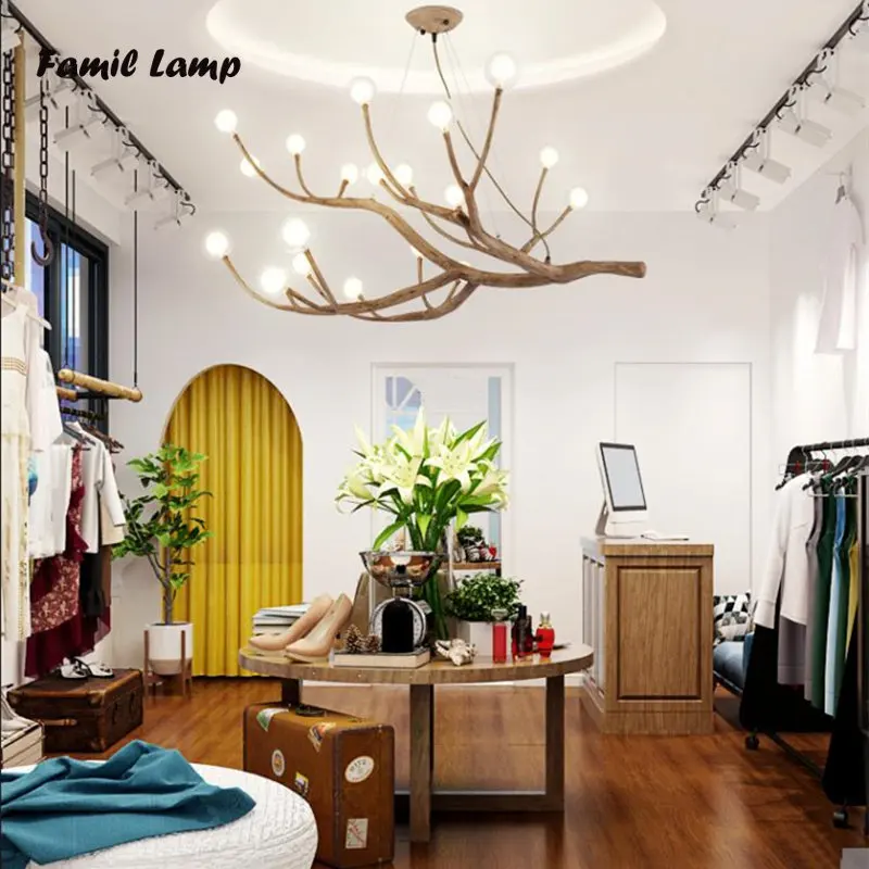 

Modern LED Pendant Lights Chandeliers Tree Branch Glass Bubble Lighting Retro Vintage Home Suspension Light Fixtures