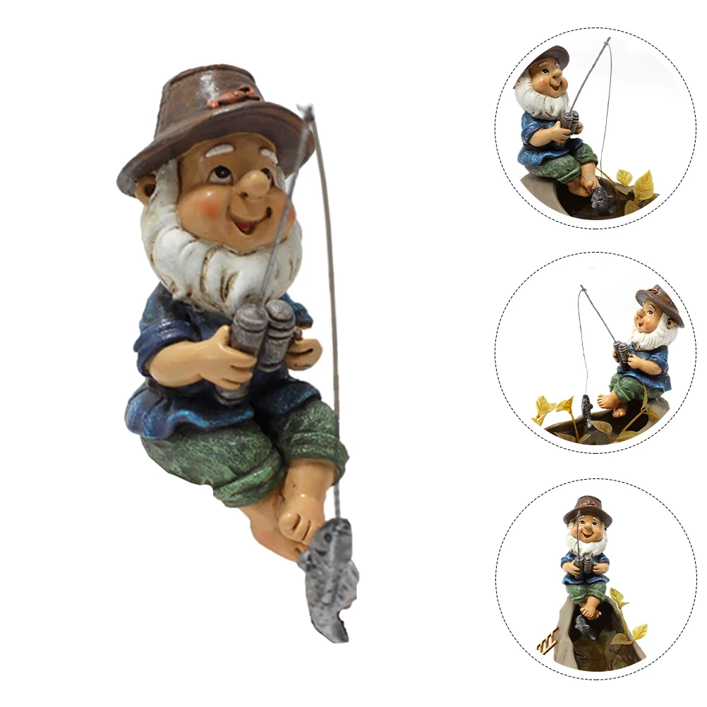 1 قطعة رائعة الراتنج الصيد قزم زخرفة الطبيعية الجميلة تصميم حديقة لوازم الديكور الإبداعية هدية الأصدقاء العائلات #4