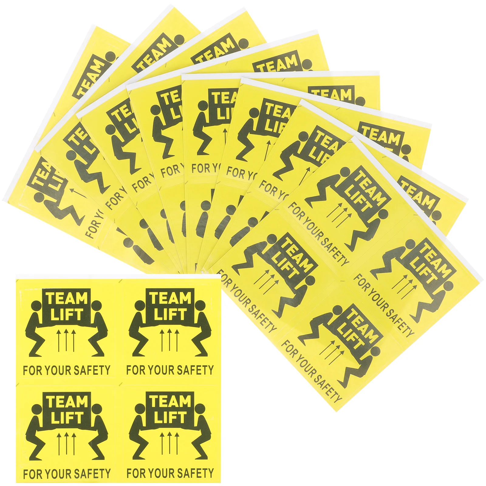 100Pcs Overweight Team Lift Warning Stickers Heavy Object Adhesive Safety Caution Decals Shipping Labels Team Lift Sign