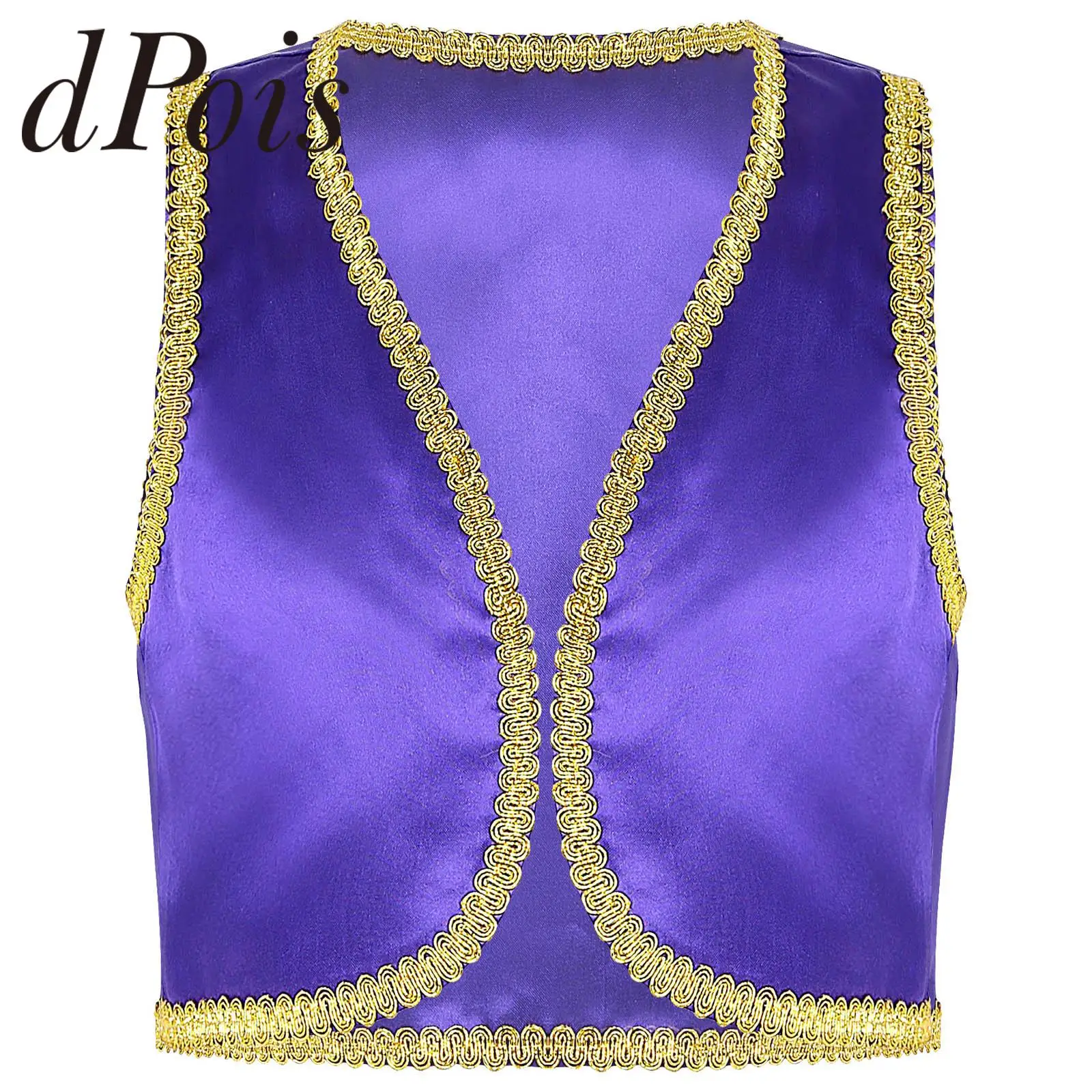 

Boys Vest Arabian Prince Dress Up Costume Kids Fairytale Waistcoat for Children Fancy Party Halloween Performance Costumes