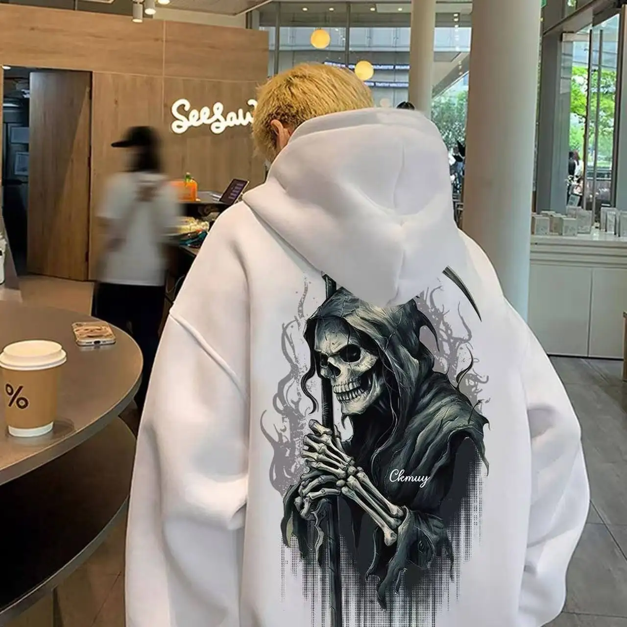2026 New Fashionable Casual Hooded Pullover 3D Skull Printed Shirt for Both Men and Women, Korean Style Warm Top