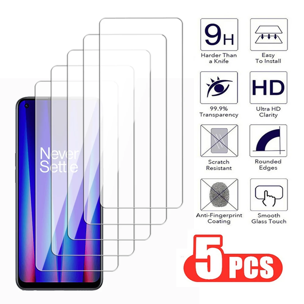 5Pcs Anti-Burst For OnePlus Nord CE 2 3 Lite ACE Pro Lite 5G Tempered Glass For OnePlus Nord 2T 3 ACE 2V Screen Protecctor Film