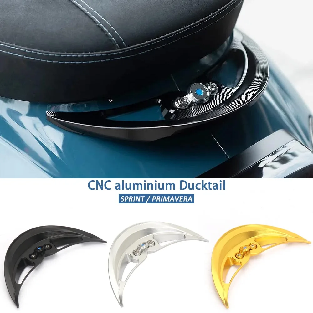 

Motorcycle Ducktail Rear Grab Holder CNC Fairing Rear Spoiler Accessorie For Vespa Sprint Primavera 150 Sprint150 2013-2024