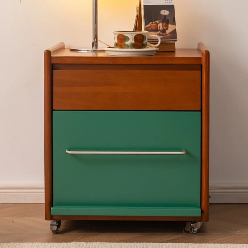 

table contrasting color storage small side cabinet color matching double-layer storage sofa mobile side cabinet