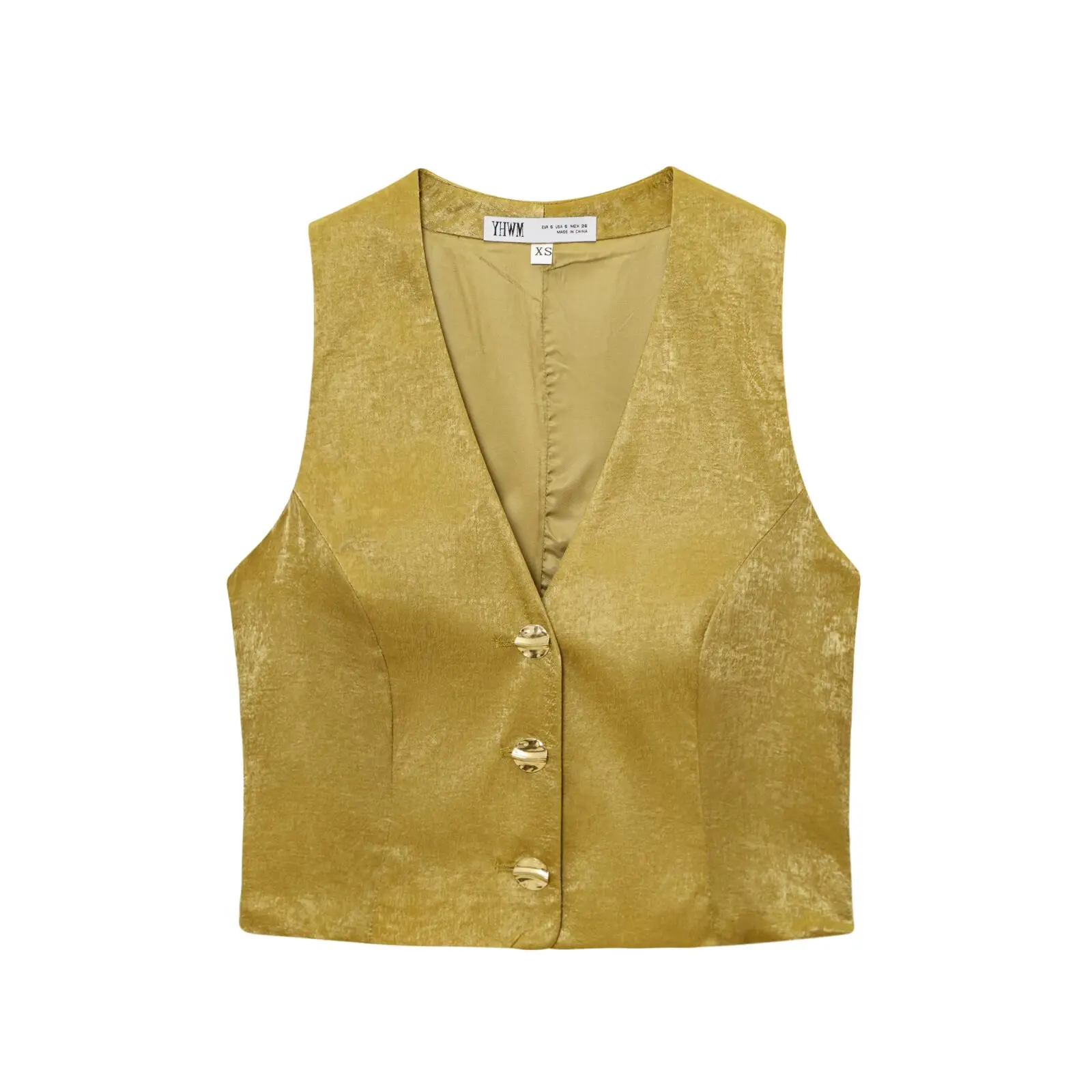 Spring New ZR Women's Gold Button Top with Belt Wide Leg Pants Silk Satin Texture Fashionable Two-Piece Set Polyester Fiber