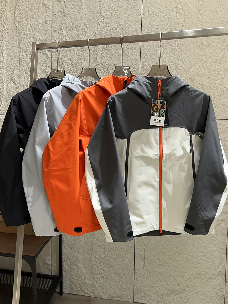 All-Weather Hardshell Jacket Windproof Water-Resistant Outdoor Hooded Men's Women's Autumn Fashionable Youth Standard Fit