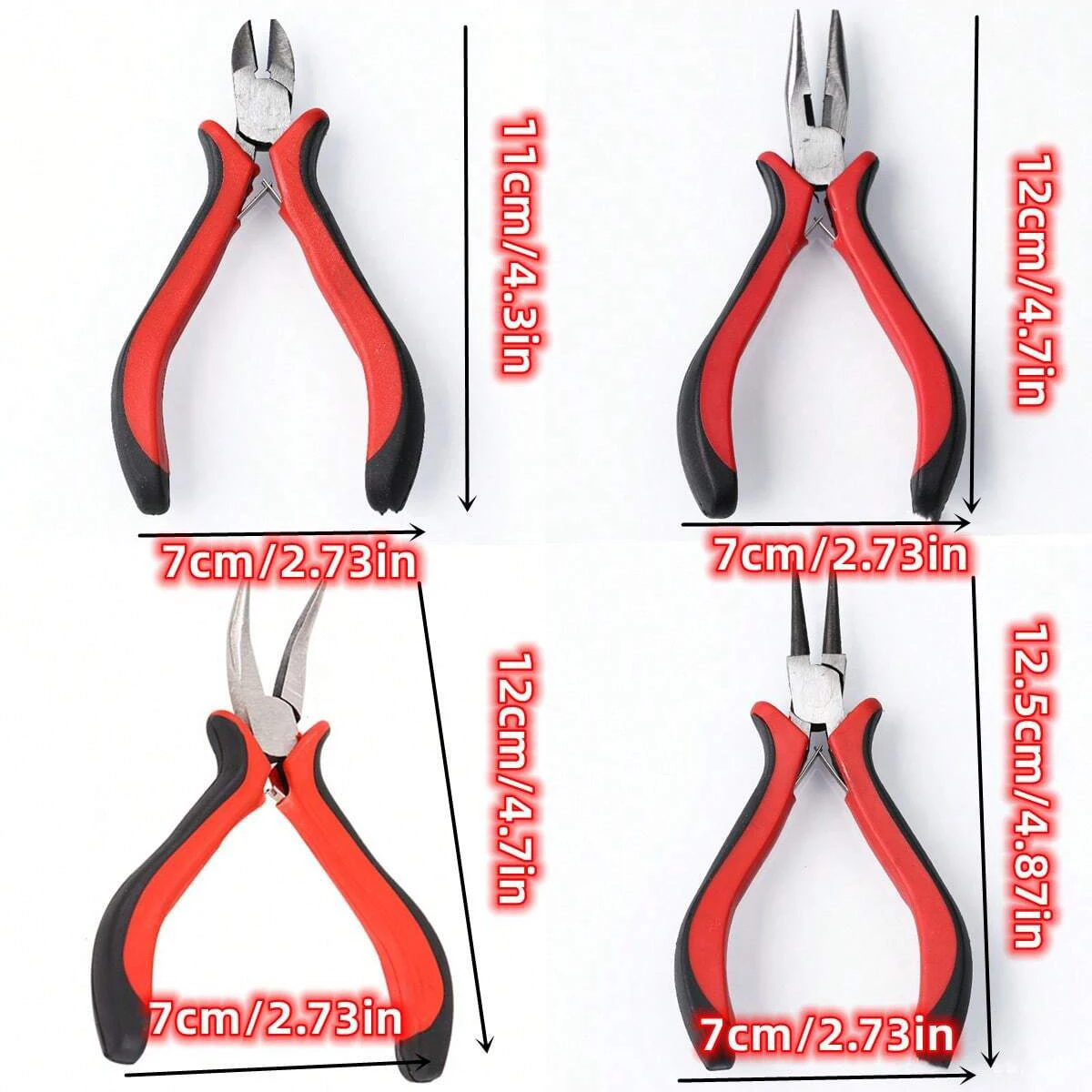 4pcs/3pcs/1pcs Iron Jewelry Pliers Tool Kit Includes Needle Round Wire Cutter And Curved Nose Pliers For Jewelry Beading Repair