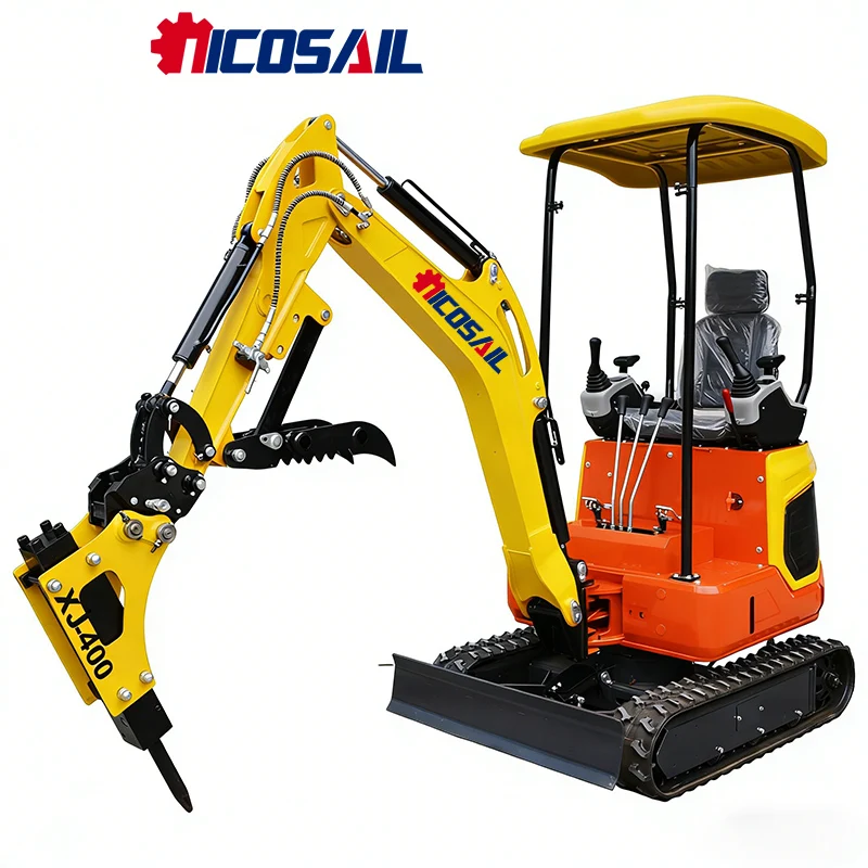 

Nicosail 1.8T Mini Excavator Hydraulic for Farm Grazing Land Digging Garden Pond Trenching Tight-Space Work