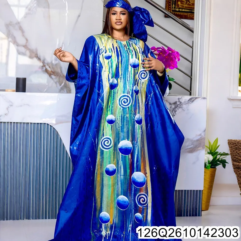 2026 New Summer Oil Painting Printed European and American Fashion Large Skirt Dress for Women's Long Robes 126Q26101423