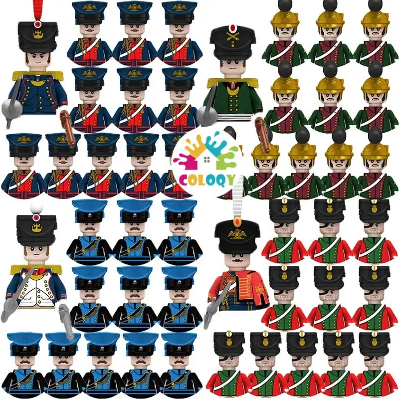 Kids Building Blocks Toy Napoleonic Wars Military WW2 Mini Dolls Soldier Duke Medieval Knights Officer Model Toy wholesale store