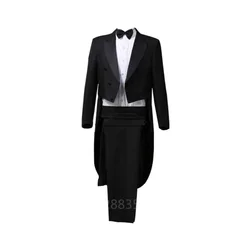 Men Tuxedo Suits Slim Fit Formal Magician Costume Tailcoat Jacket Musician Blazer pants Prince Party Blazer Embroidery Court