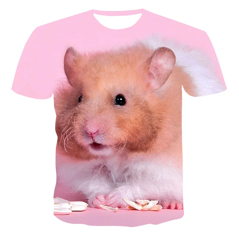 Fashion Funny Hamster graphic t shirts Men Summer Casual Cut Animal Pattern Tees 3D Printed Round Neck quick-drying t-shirt Tops